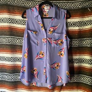 Express short sleeve Portofino floral lavender print